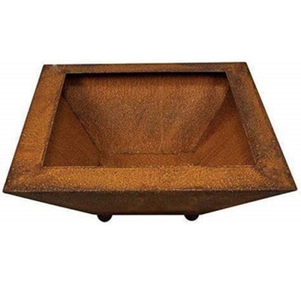 Rost Pflanzschale quadratisch 35 x 35 x 16 cm Gartendeko Edelrost rostige Gartendeko